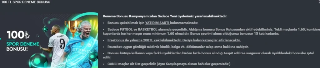 routebet deneme bonusu bilgileri